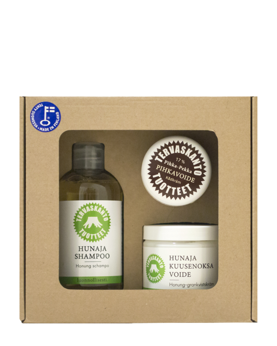 Lahjapakkaus Pihkassa Hunajaan